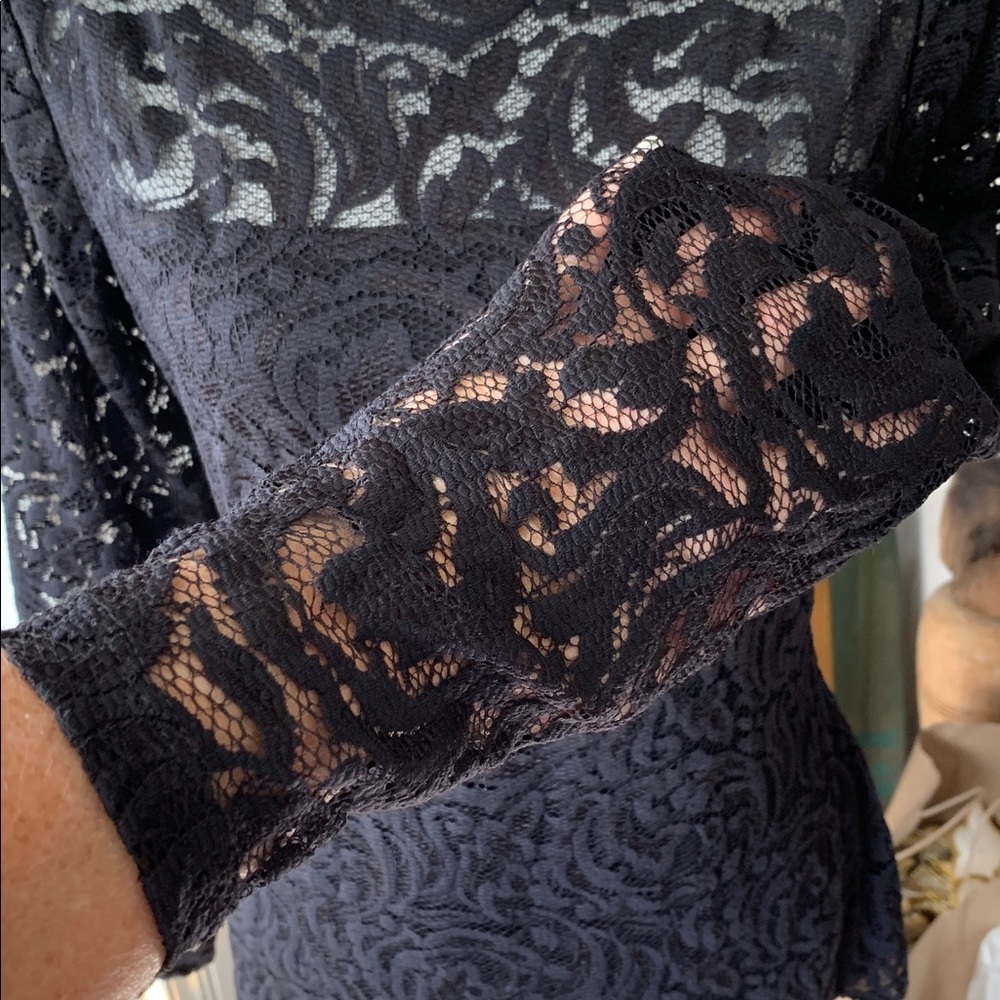 Cache lace top black long sleeve stretchy Victorian steampunk - Picture 2 of 14